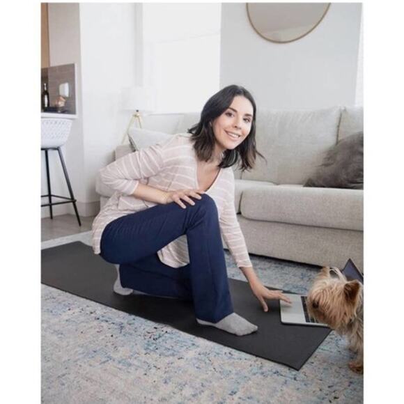 BetaBrand Straight-Leg Classic Dress Pant Yoga Pants Navy Blue Size XL Petite - Picture 3 of 15